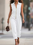 Sleeveless Zip-Up Jumpsuit  Style Ratio