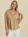 Double Take Full Size High Low Dropped Shoulder Long Sleeve Hoodie  Style Ratio