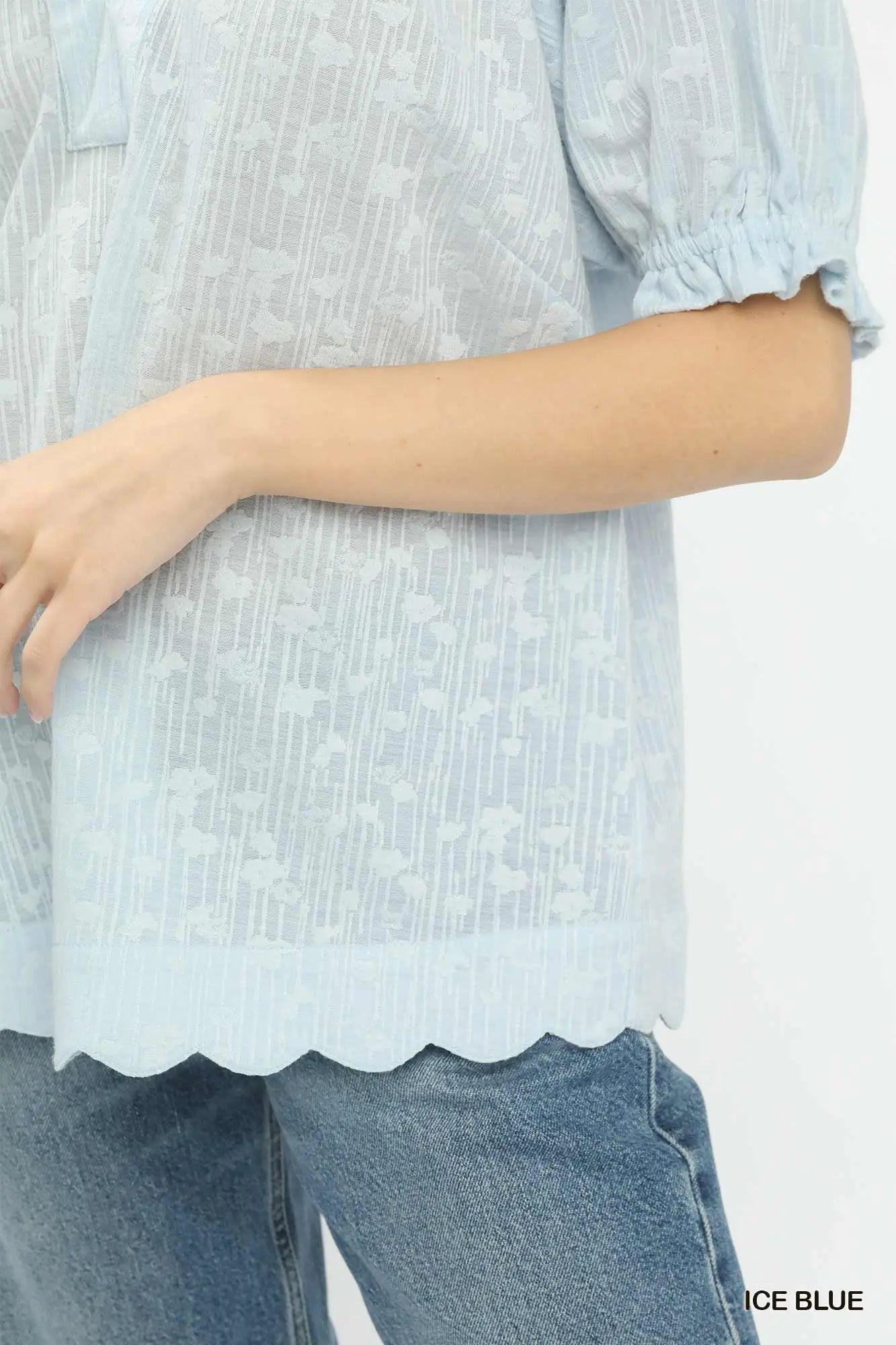 Umgee Textured Pintuck Blouse  Style Ratio