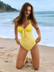 Lace Detail Crisscross Back One Piece Swimwear  Style Ratio