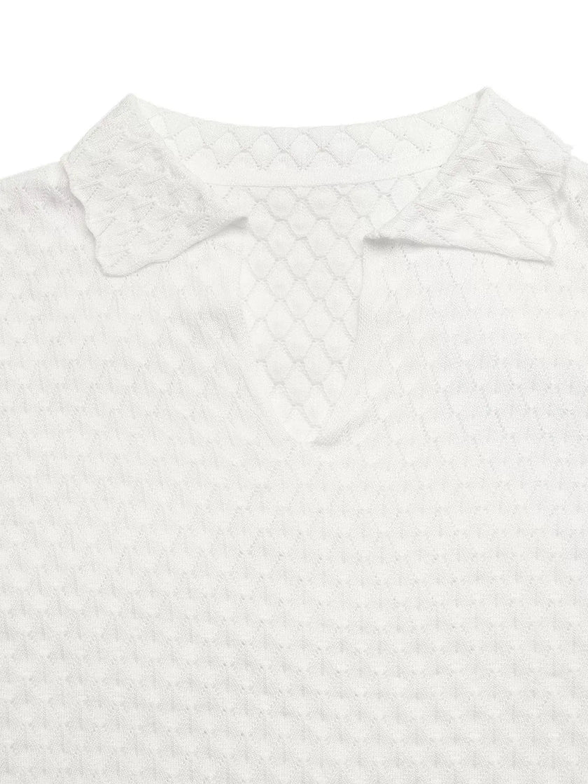 Textured Short Sleeve Knit Top  Style Ratio