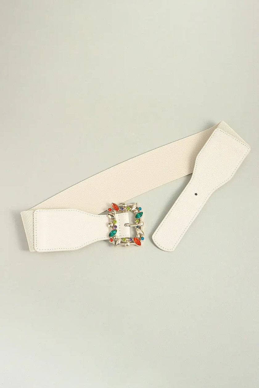 Multicolored Leaf Buckle Elastic Belt  Style Ratio