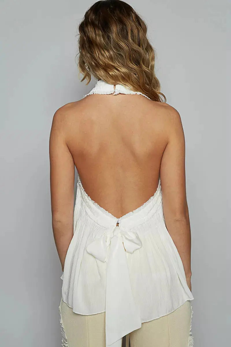 POL Backless Halter Sleeveless Top  Style Ratio