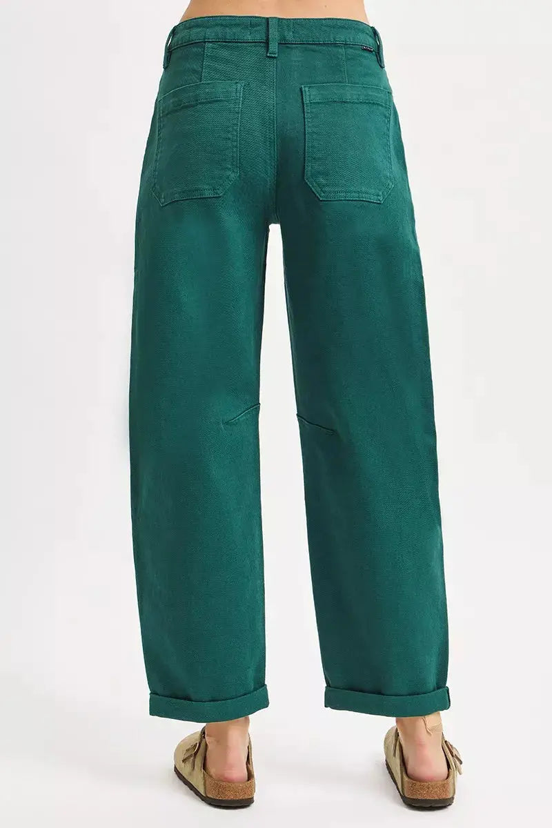 RISEN High Rise Ankle Cuffed Barrel Pants  Style Ratio