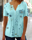 Short Sleeve Buttoned Blouse  Style Ratio