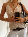Sequin Embellished Halter Neck Cami  Style Ratio