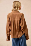 BiBi Corduroy Relaxed Fit Long Sleeve Shacket  Style Ratio