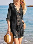 Lace Trim V-Neck Cover-Up  Style Ratio