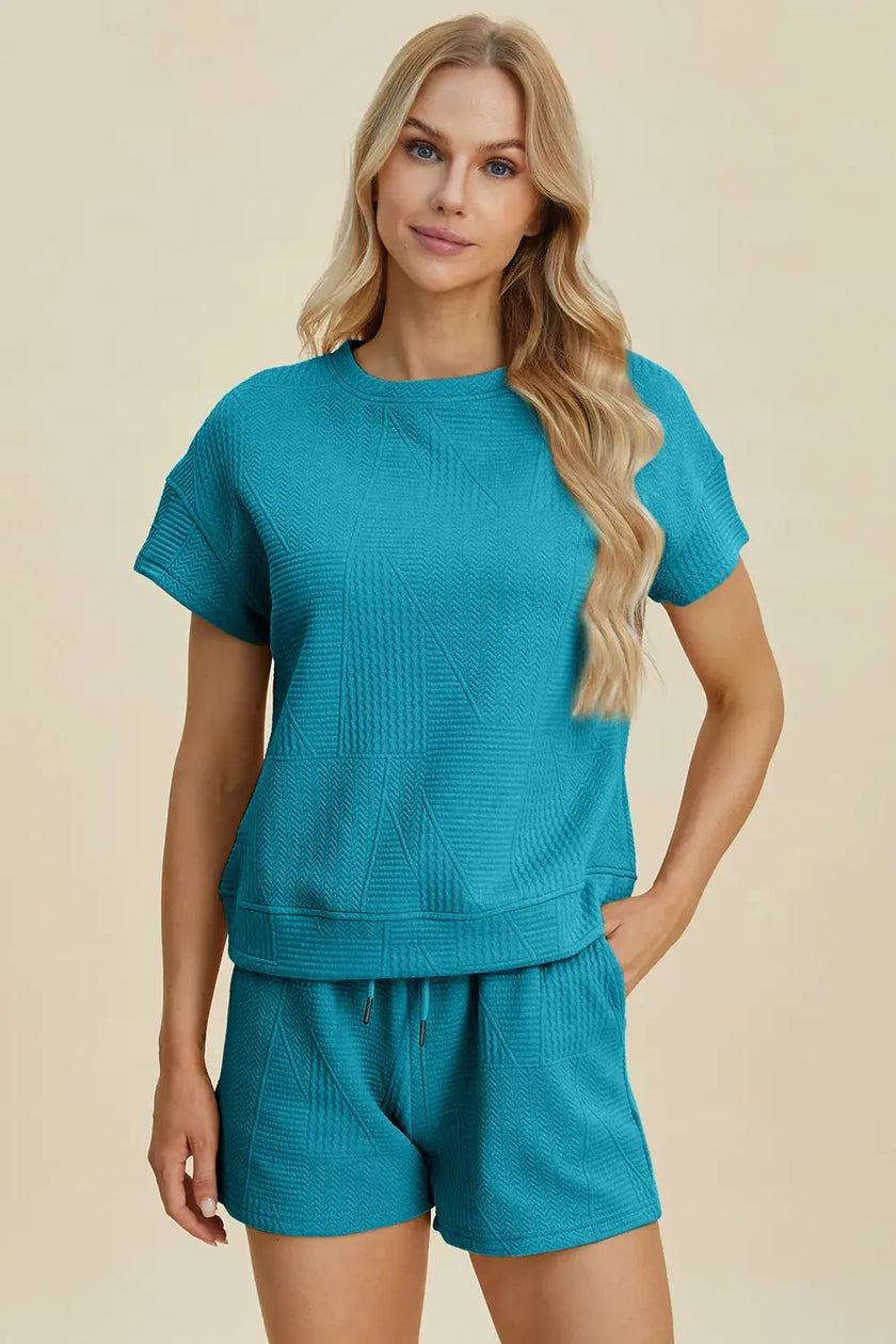 Double Take Short Sleeve Top and Shorts Set  Style Ratio