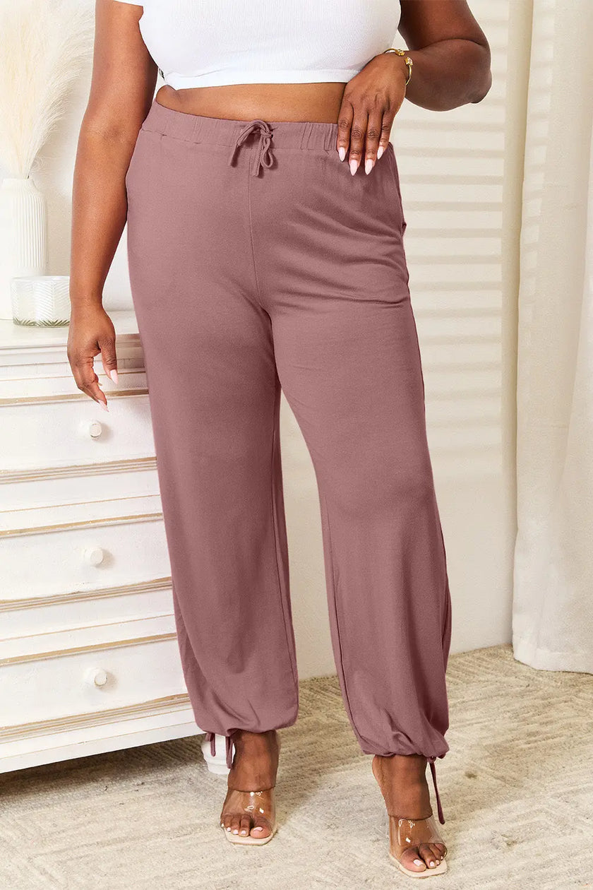 Basic Bae Full Size Soft Rayon Drawstring Joggers  Style Ratio