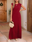 Full Size Slit Round Neck Sleeveless Maxi Tank Dress  Style Ratio