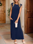 Full Size Slit Round Neck Sleeveless Maxi Tank Dress  Style Ratio