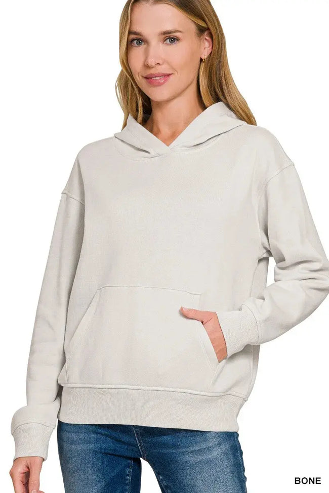 Zenana Fleece Kangaroo Pocket Hoodie  Style Ratio