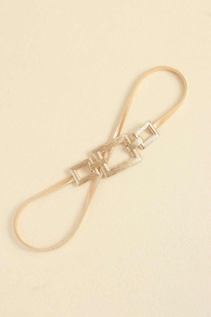 Square Shape Zinc Alloy Buckle Iron Belt  Style Ratio