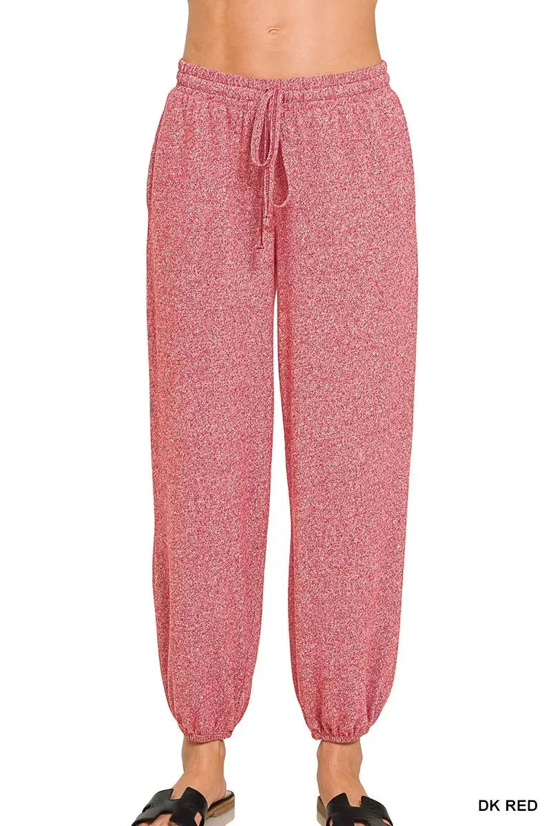 Zenana Soft Melange Hacci Jogger  Style Ratio