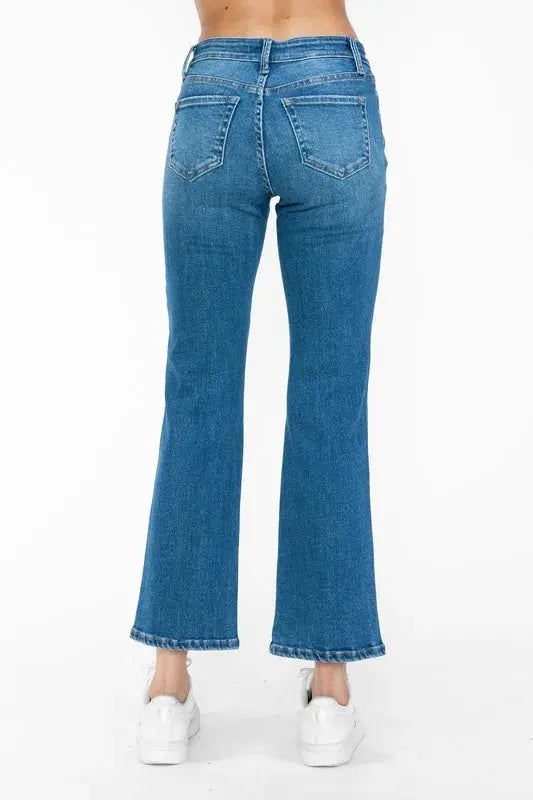 bytos Full Size Cat's Whiskers Mid Rise Ankle Jeans  Style Ratio