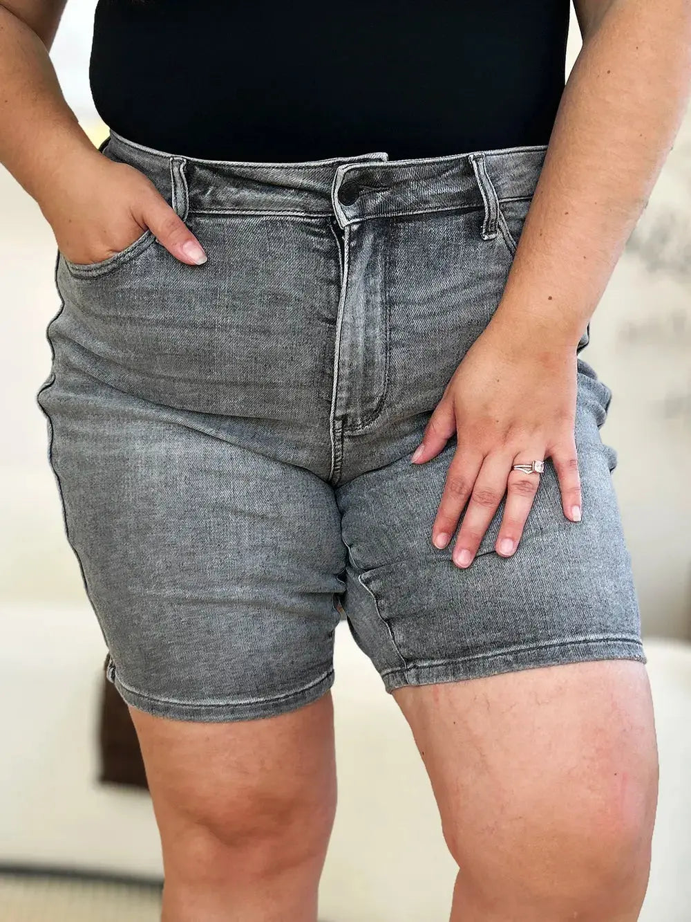 Judy Blue Full Size High Waist Washed Denim Shorts  Style Ratio