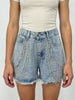 Rhinestone Chain Raw Hem Denim Shorts  Style Ratio
