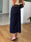 Slit Front Denim Skirt  Style Ratio