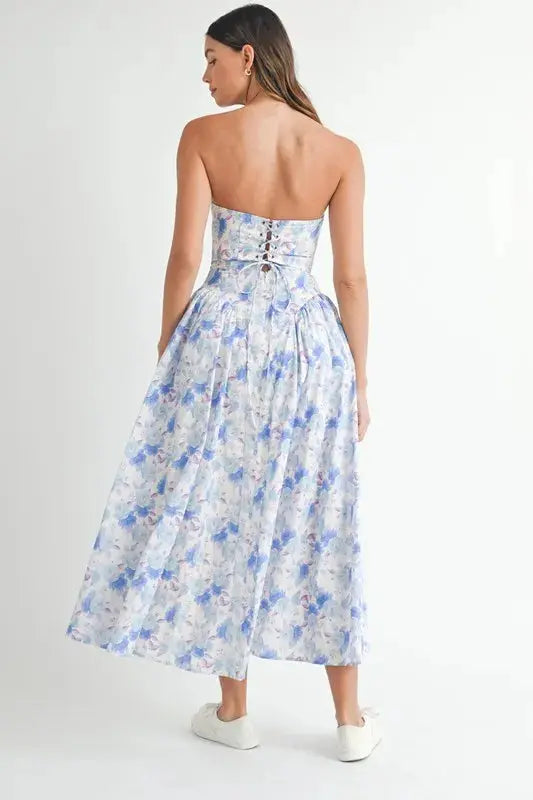 Mable Sweetheart Neckline Floral Printed Midi Dress  Style Ratio