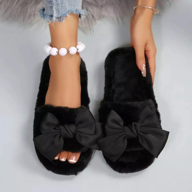 Bow Open Toe Slippers  Style Ratio