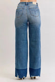 Judy Blue Raw Hem High Waist Column Straight Jeans  Style Ratio