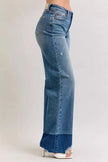 Judy Blue Raw Hem High Waist Column Straight Jeans  Style Ratio