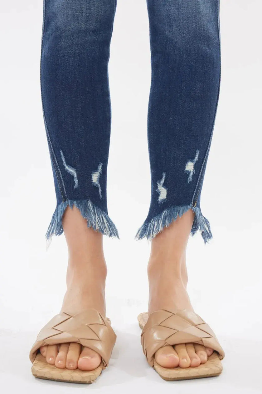 Kancan Raw Hem High Waist Cropped Jeans  Style Ratio