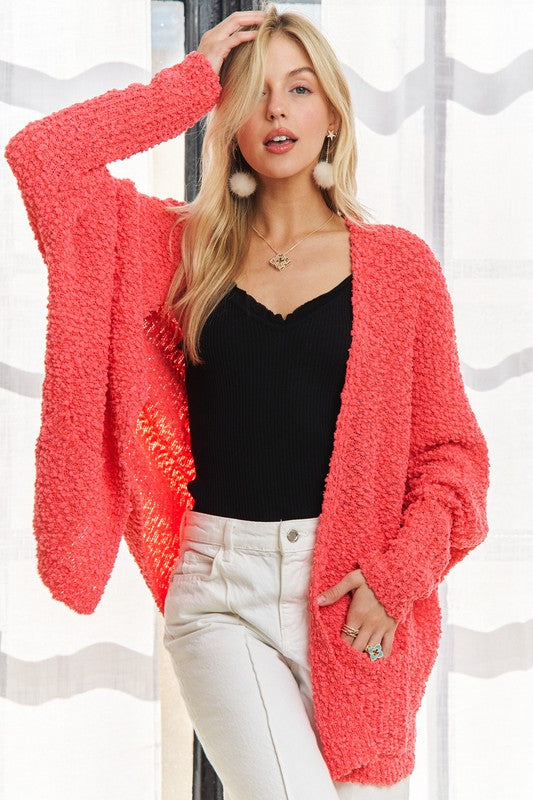 Open Front Long Sleeve Cozy Cardigan