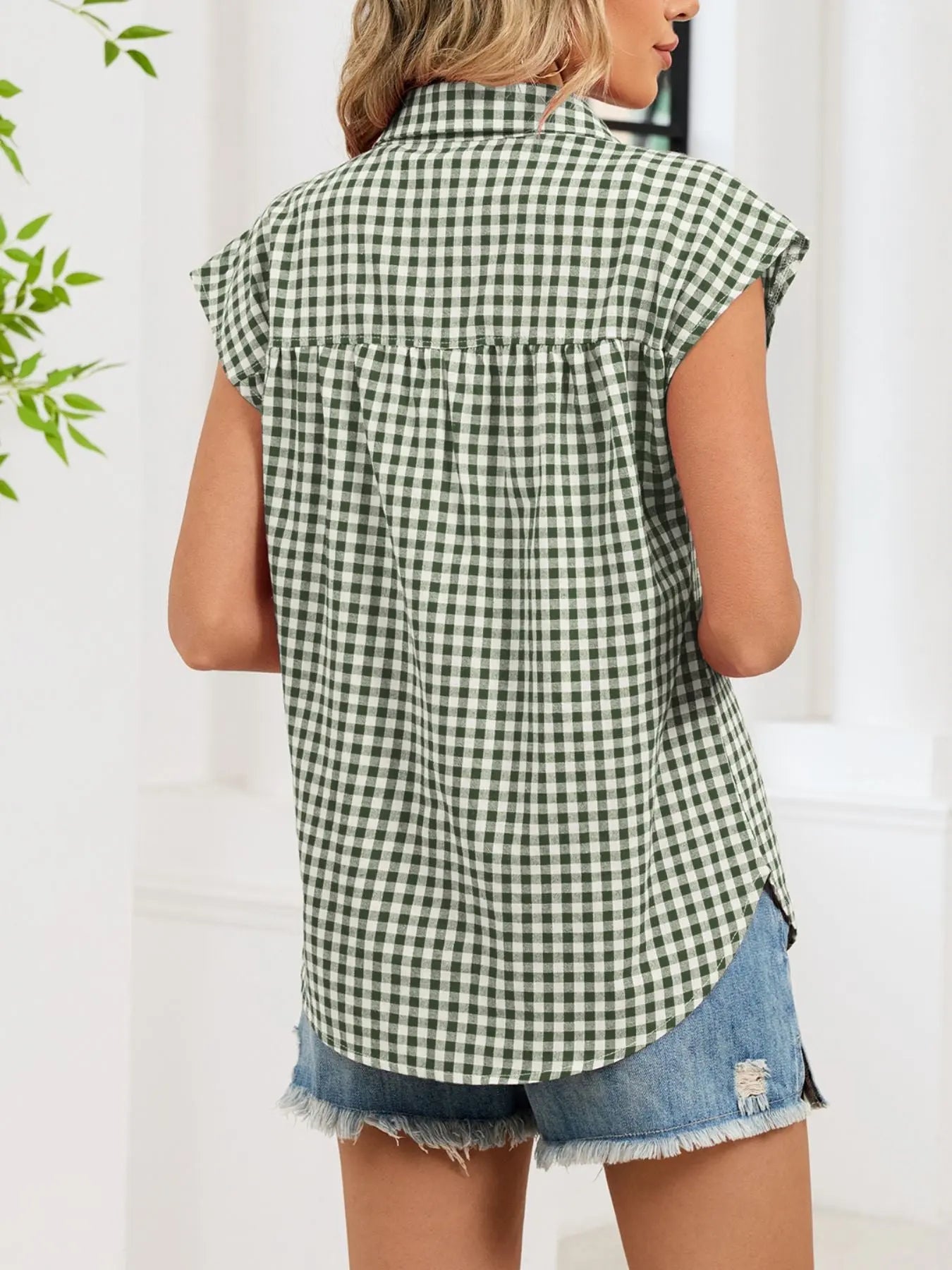 Gingham Button Down Short Sleeve Shirt  Style Ratio