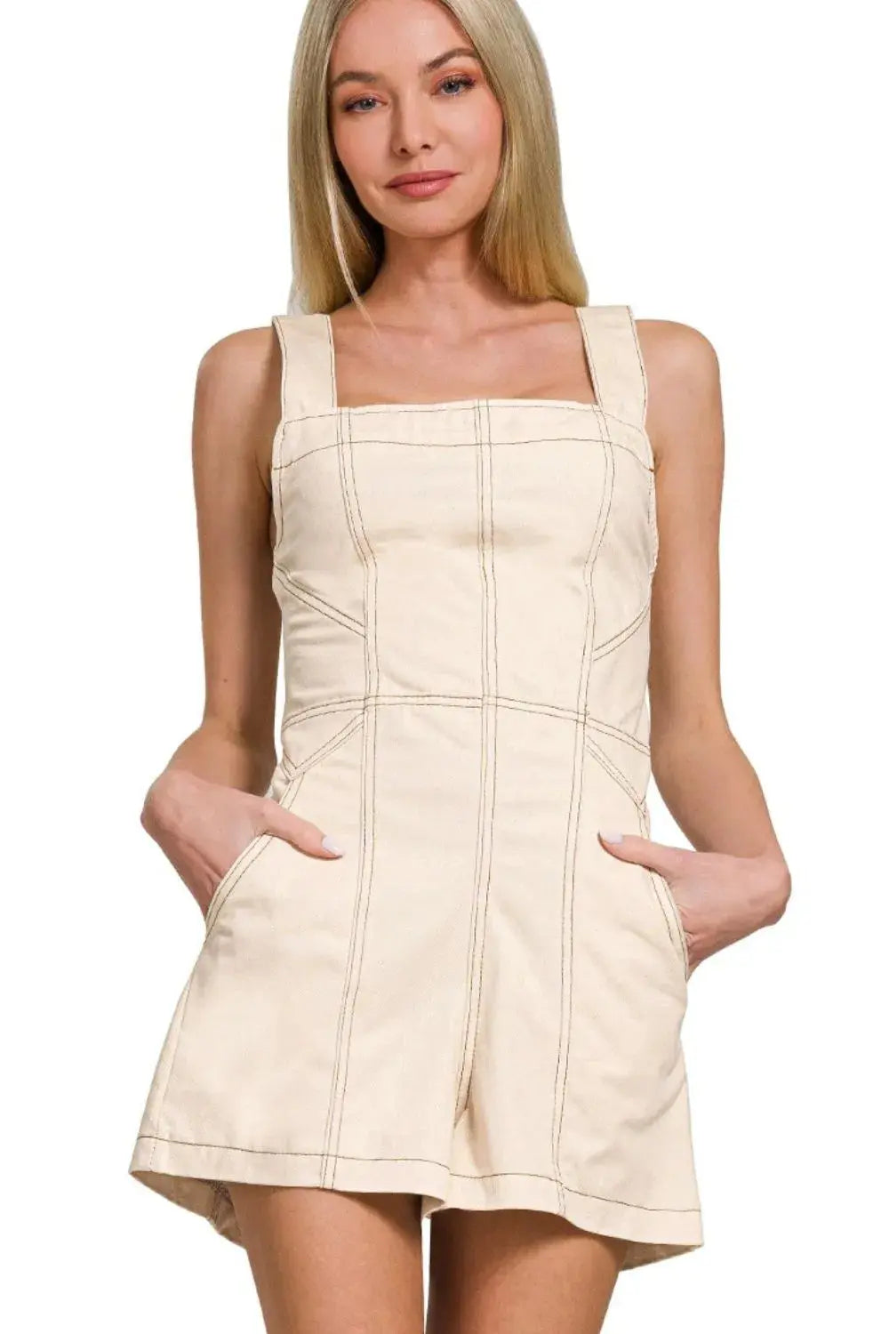 Zenana Tie Back Romper  Style Ratio
