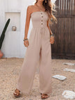 Smocked Tube Top Wide Leg Jumpsuit  Style Ratio