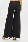 RISEN Tummy Control High Rise Palazzo Leg Frayed Hem Jeans  Style Ratio
