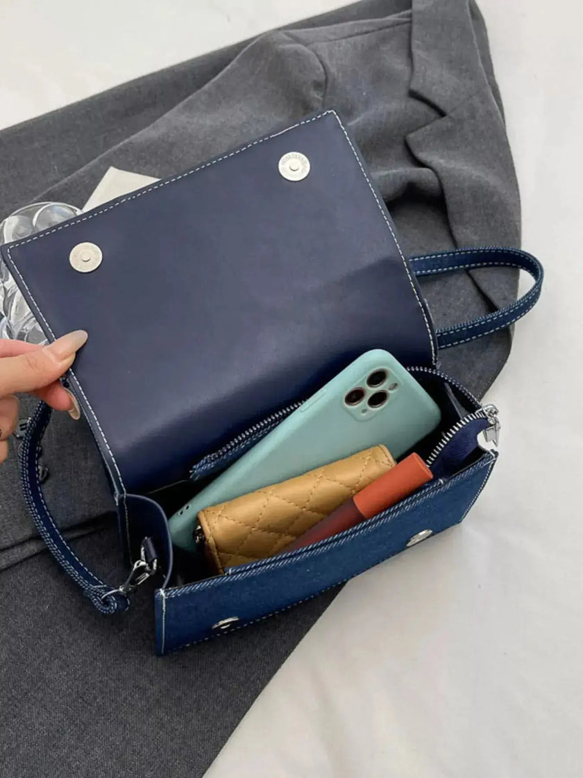 Denim Patchwork Crossbody Bag  Style Ratio