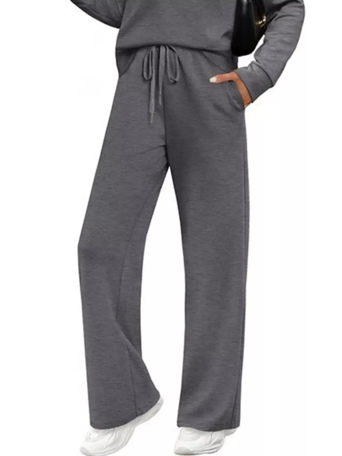 Full Size Long Sleeve Round Neck Top and Pants Set  Style Ratio