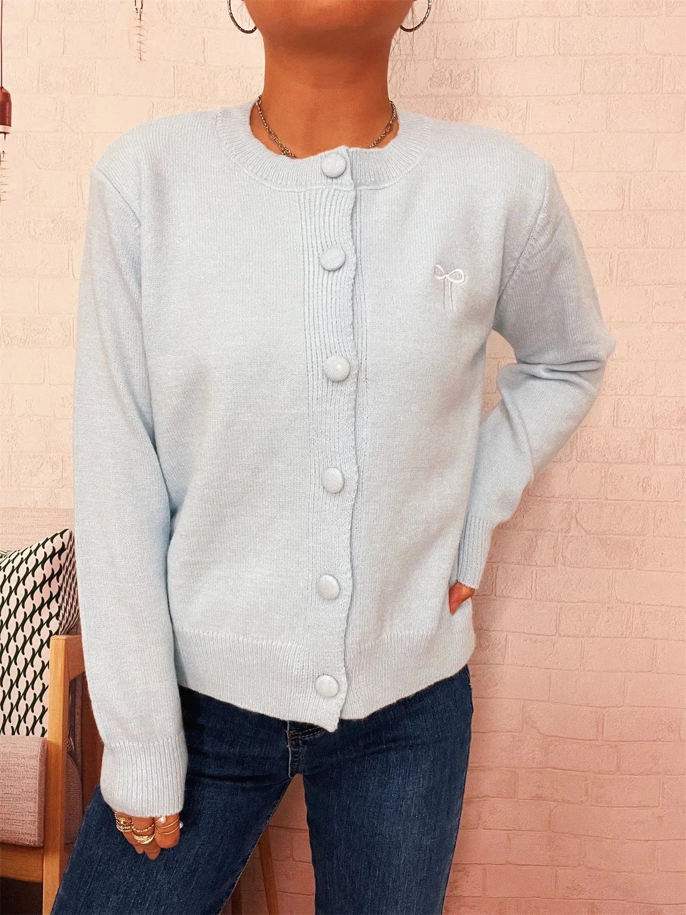Button Up Long Sleeve Cardigan  Style Ratio
