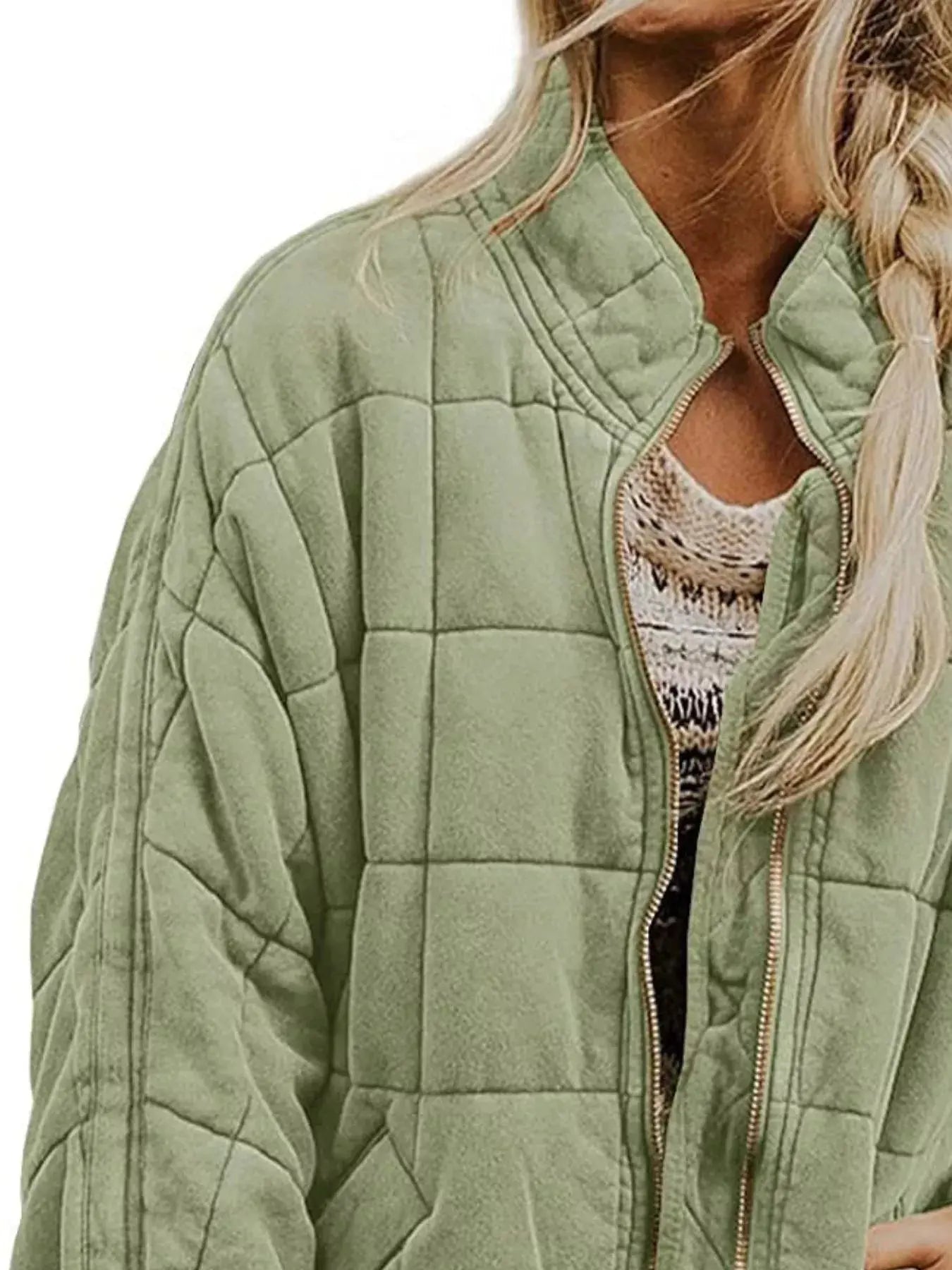 Quilted Zip Up Outerwear  Style Ratio
