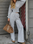 Zip Up Hoodie & Wide Leg Pants Loungewear  Style Ratio