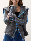 Ribbed Knit Open Front Cardigan  Style Ratio
