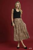 Umgee Drawstring Leopard Midi Skirt  Style Ratio