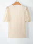 Textured Knit Round Neck Blouse  Style Ratio