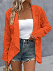 Eyelet Roll-Tab Sleeve Cardigan  Style Ratio
