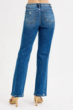 RISEN Full Size Tummy Control High Rise Straight Distressed Jeans  Style Ratio