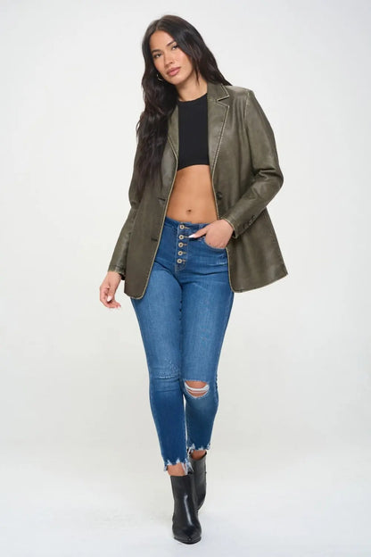 Coalition LA Single Breasted Blazer Trendsi