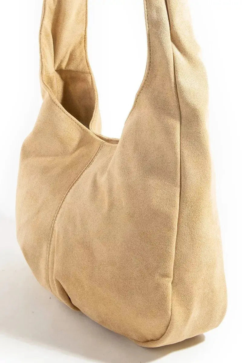 Fame Faux Suede Studded Trim Hobo Bag  Style Ratio