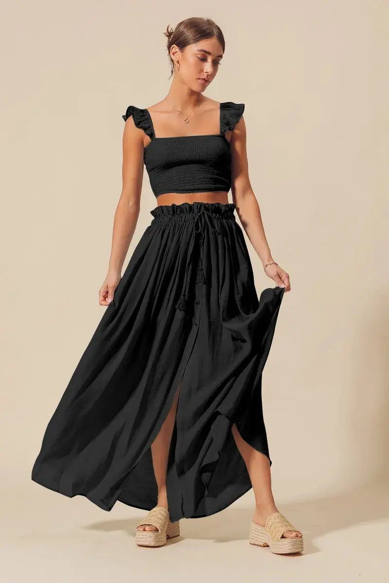 SO ME Smocked Top and Flowy Maxi Skirt Set  Style Ratio