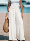 Full Size Drawstring Waist Wide Leg Pants Plus Size  Style Ratio