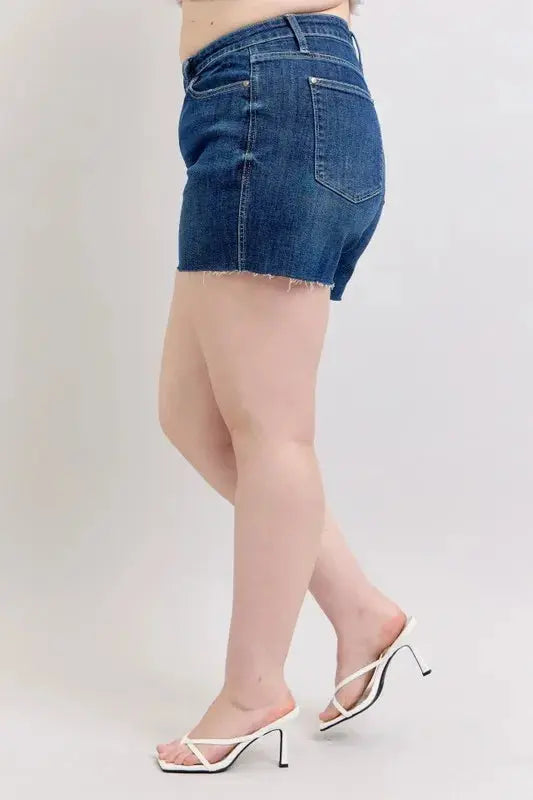 Judy Blue High Waist Criss-Cross Waistband Denim Shorts  Style Ratio