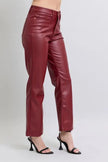 Judy Blue Full Size High Waist Tummy Control Faux Leather Straight Pants  Style Ratio