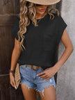 Mandy Pocketed Round Neck Cap Sleeve Sweater  Style Ratio
